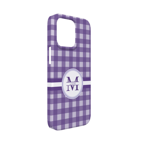 Custom Gingham Print iPhone Case - Plastic - iPhone 13 Mini (Personalized)