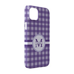 Gingham Print iPhone Case - Plastic - iPhone 14 (Personalized)