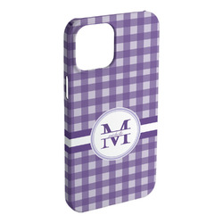 Gingham Print iPhone Case - Plastic - iPhone 15 Plus (Personalized)