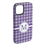 Gingham Print iPhone Case - Rubber Lined - iPhone 15 Plus (Personalized)