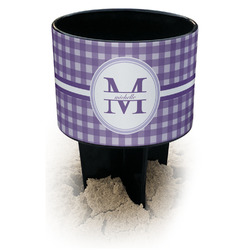 Gingham Print Black Beach Spiker Drink Holder (Personalized)