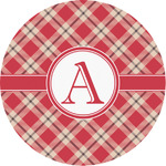 Red & Tan Plaid Multipurpose Round Labels - 1" (Personalized)