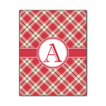 Red & Tan Plaid Wood Print - 11x14 (Personalized)