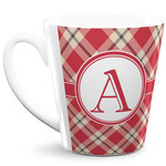 Red & Tan Plaid 12 Oz Latte Mug (Personalized)