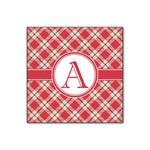 Red & Tan Plaid Wood Print - 12x12 (Personalized)