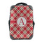 Red & Tan Plaid 15" Backpack - FRONT