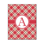 Red & Tan Plaid Wood Print - 16x20 (Personalized)