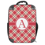 Red & Tan Plaid Hard Shell Backpack (Personalized)