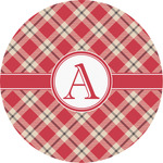 Red & Tan Plaid Multipurpose Round Labels - 2" (Personalized)