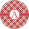 Red & Tan Plaid 2" Multipurpose Round Labels - Single Sticker