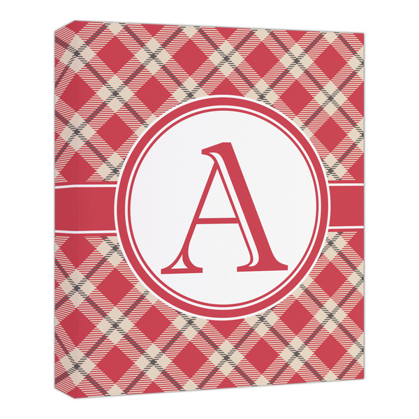 Custom Red & Tan Plaid Canvas Print - 20x24 (Personalized)