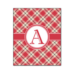 Red & Tan Plaid Wood Print - 20x24 (Personalized)