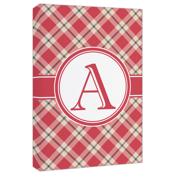 Custom Red & Tan Plaid Canvas Print - 20x30 (Personalized)