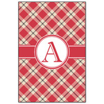 Red & Tan Plaid Wood Print - 20x30 (Personalized)