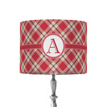 Red & Tan Plaid 8" Drum Lamp Shade - Fabric (Personalized)