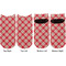 Red & Tan Plaid Adult Ankle Socks - Double Pair - Front and Back - Apvl