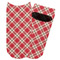 Red & Tan Plaid Adult Ankle Socks - Single Pair - Front and Back