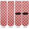 Red & Tan Plaid Adult Crew Socks - Double Pair - Front and Back - Apvl