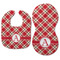 Red & Tan Plaid Baby Bib & Burp Set - Approval (new bib & burp)