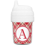 Red & Tan Plaid Baby Sippy Cup (Personalized)