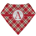 Red & Tan Plaid Bandana Bib (Personalized)