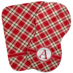 Red & Tan Plaid Burp Cloth (Personalized)