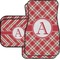 Red & Tan Plaid Custom Car Floor Mats (Back Seat)