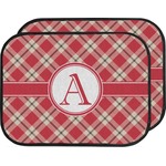 Red & Tan Plaid Car Floor Mats (Back Seat) (Personalized)