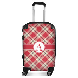 Red & Tan Plaid Suitcase (Personalized)