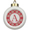 Red & Tan Plaid Ceramic Ball Ornaments Parent