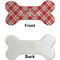 Red & Tan Plaid Ceramic Flat Ornament - Bone Front & Back Single Print (APPROVAL)