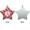 Red & Tan Plaid Ceramic Flat Ornament - Star Front & Back (APPROVAL)