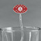 Red & Tan Plaid Clear Plastic 7" Stir Stick - Oval - Main