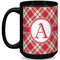 Red & Tan Plaid Coffee Mug - 15 oz - Black Full