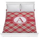 Red & Tan Plaid Comforter - Full / Queen (Personalized)