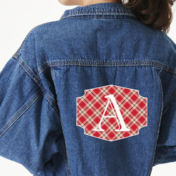 Red & Tan Plaid Large Custom Shape Patch - 2XL (Personalized)