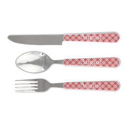 Red & Tan Plaid Cutlery Set (Personalized)