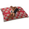 Red & Tan Plaid Dog Bed - Small LIFESTYLE
