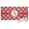 Red & Tan Plaid Dog Towel (Personalized)