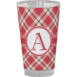 Red & Tan Plaid Pint Glass - Full Color (Personalized)