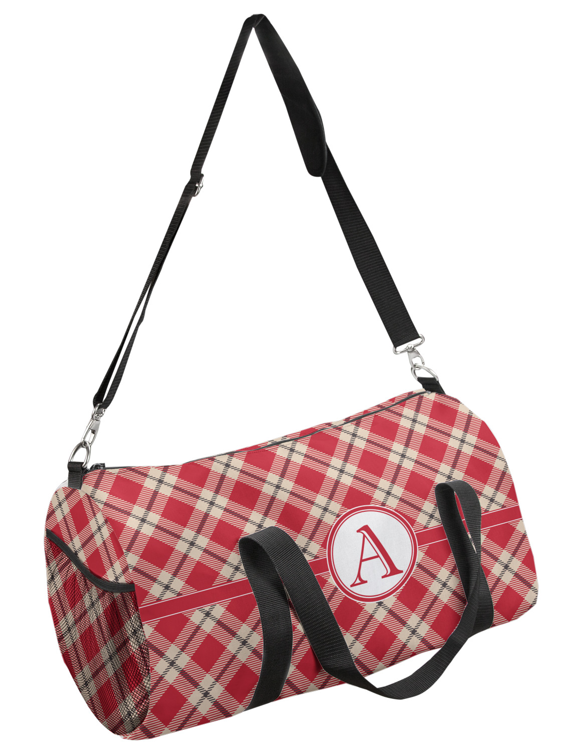 Red & Tan Plaid Duffel Bag - Small (Personalized) - YouCustomizeIt