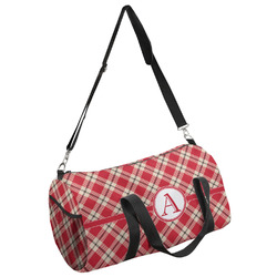 Red & Tan Plaid Duffel Bag - Large (Personalized)