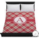 Red & Tan Plaid Duvet Cover - Full / Queen (Personalized)