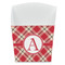 Red & Tan Plaid French Fry Favor Box - Front View