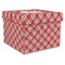 Red & Tan Plaid Gift Boxes with Lid - Canvas Wrapped - X-Large - Front/Main