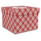 Red & Tan Plaid Gift Boxes with Lid - Canvas Wrapped - XX-Large - Front/Main