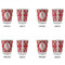 Red & Tan Plaid Glass Shot Glass - Standard - Set of 4 - APPROVAL