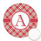 Red & Tan Plaid Icing Circle - Medium - Front