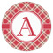 Red & Tan Plaid Icing Circle - Small - Single