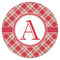 Red & Tan Plaid Icing Circle - XSmall - Single